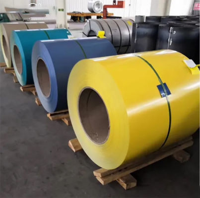 Yellow AZ150 Ppgl Steel Coil Yellow 55% Al Zn Coated Steel PVDF